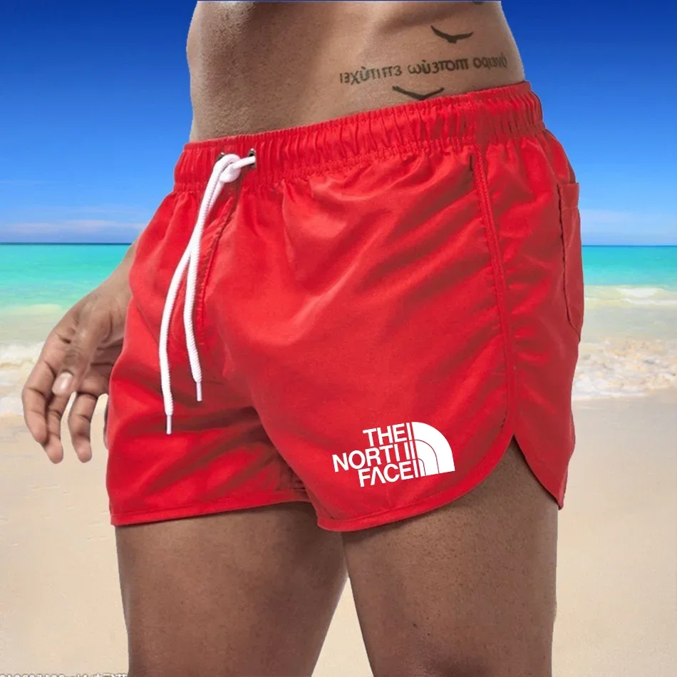 Men's casual beach shorts, fitness shorts, men's drawstring shorts, sexy men's clothing 2025