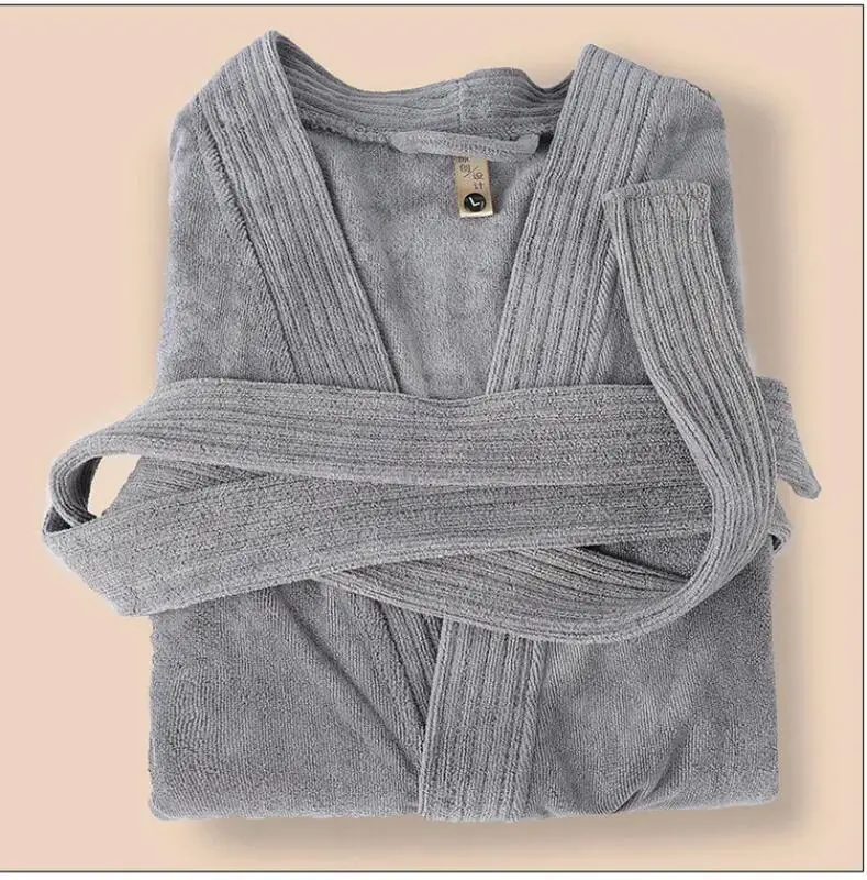 Pareja Otoño e Invierno nuevo Sleepweawr mujeres toalla absorbente bata de ducha ropa de descanso pijamas Albornoz vestido Kimono de algodón