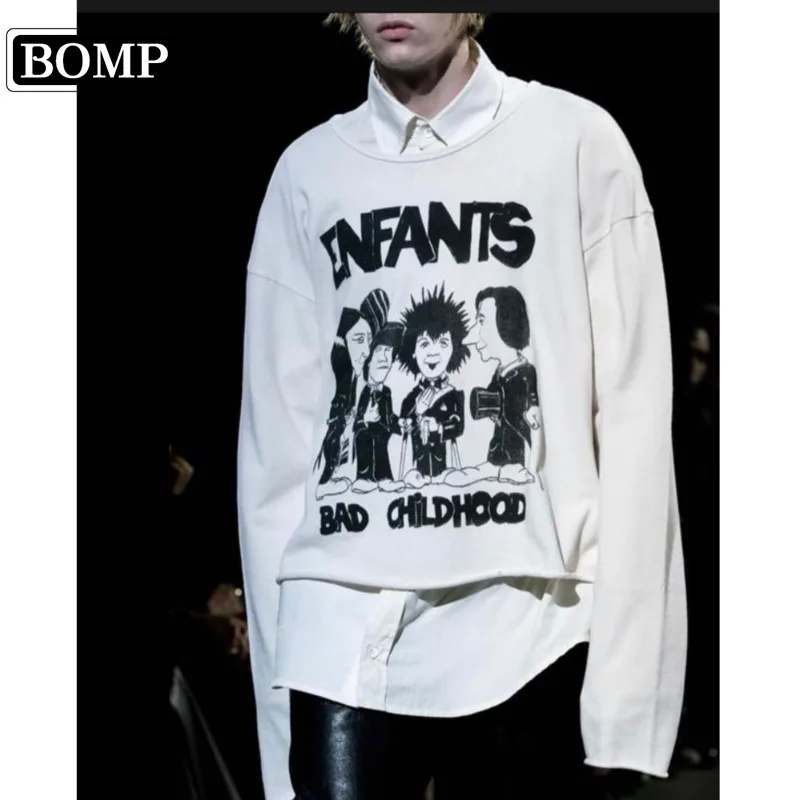 [BOMP]  melancholy rich second generation bad childhood sweaterand autumn thin print high street ins overlay with Long