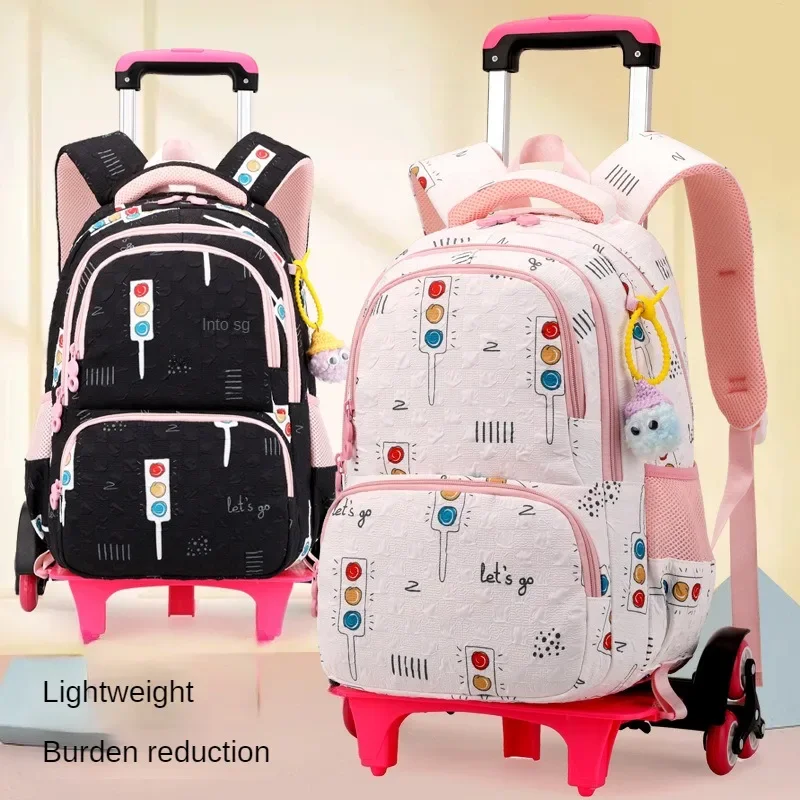 Kinderen School Rollende Rugzak Schoolwielrugzak Voor Meisjes Rollende Rugzak Tassen Voor Kinderen School Trolley Tas Mochila