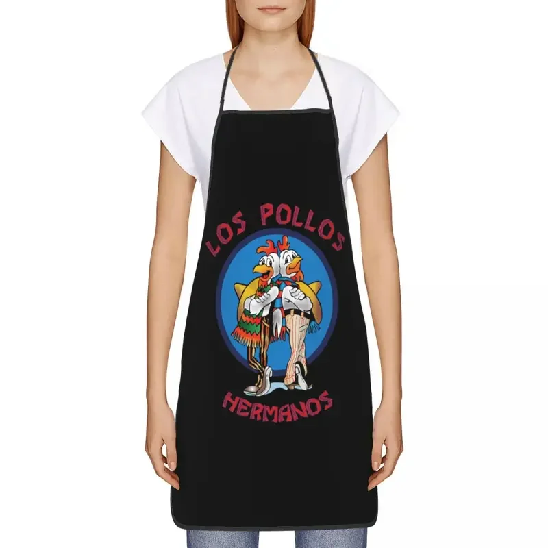 Custom Unisex Funny The Chickens Brothers Bib Apron Adult Women Men Tablier Cuisine for Cooking Kitchen Breaking Bad Gardening