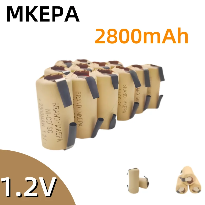 NI-CD Ni-Cd SC Batteries 1.2V 2800mAh Battey with welding tabs Replacing the battery of electric tools