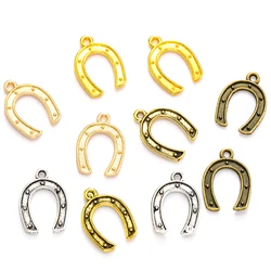 40pcs 5 Color Horseshoe Charms Alloy Metal animal Pendants For DIY Handmade Jewelry Accessories Making 11*15.5mm D9343