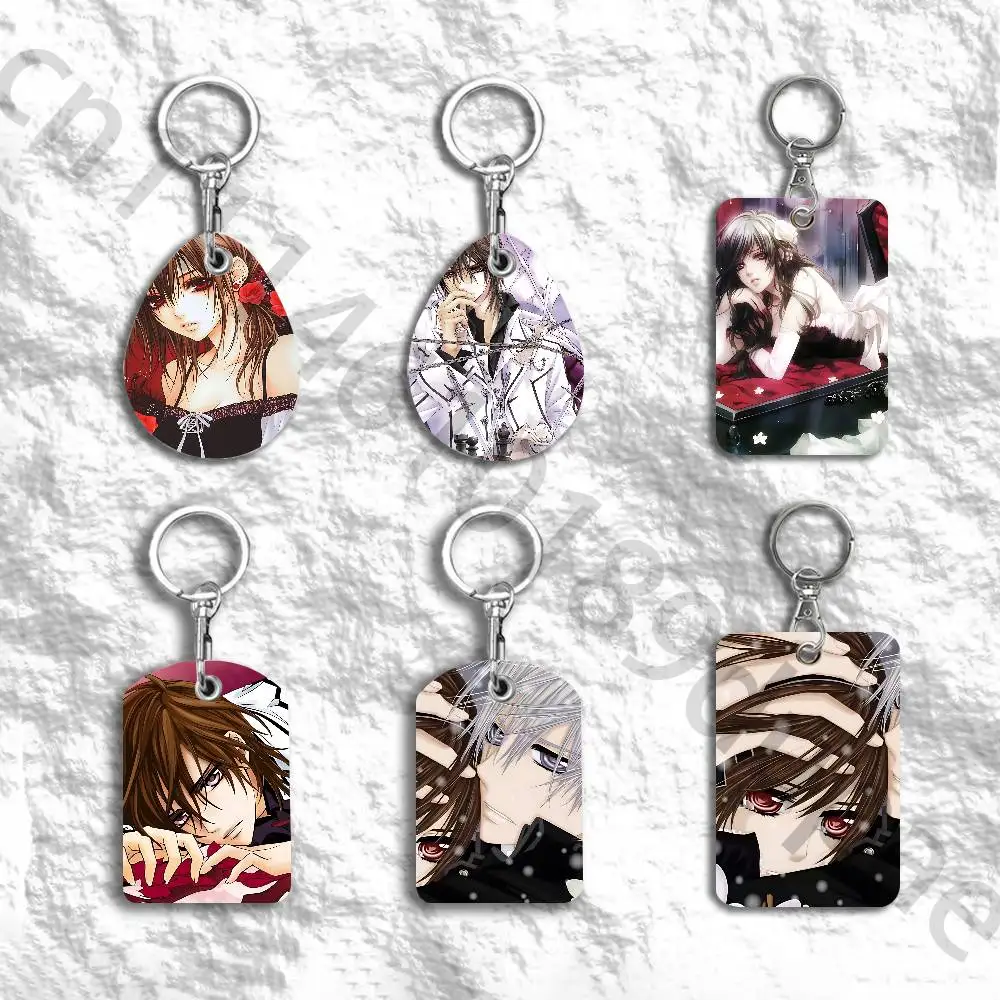 V-Vampire Knight Protective Printed Leather Card Case Metal Keychain Accessory