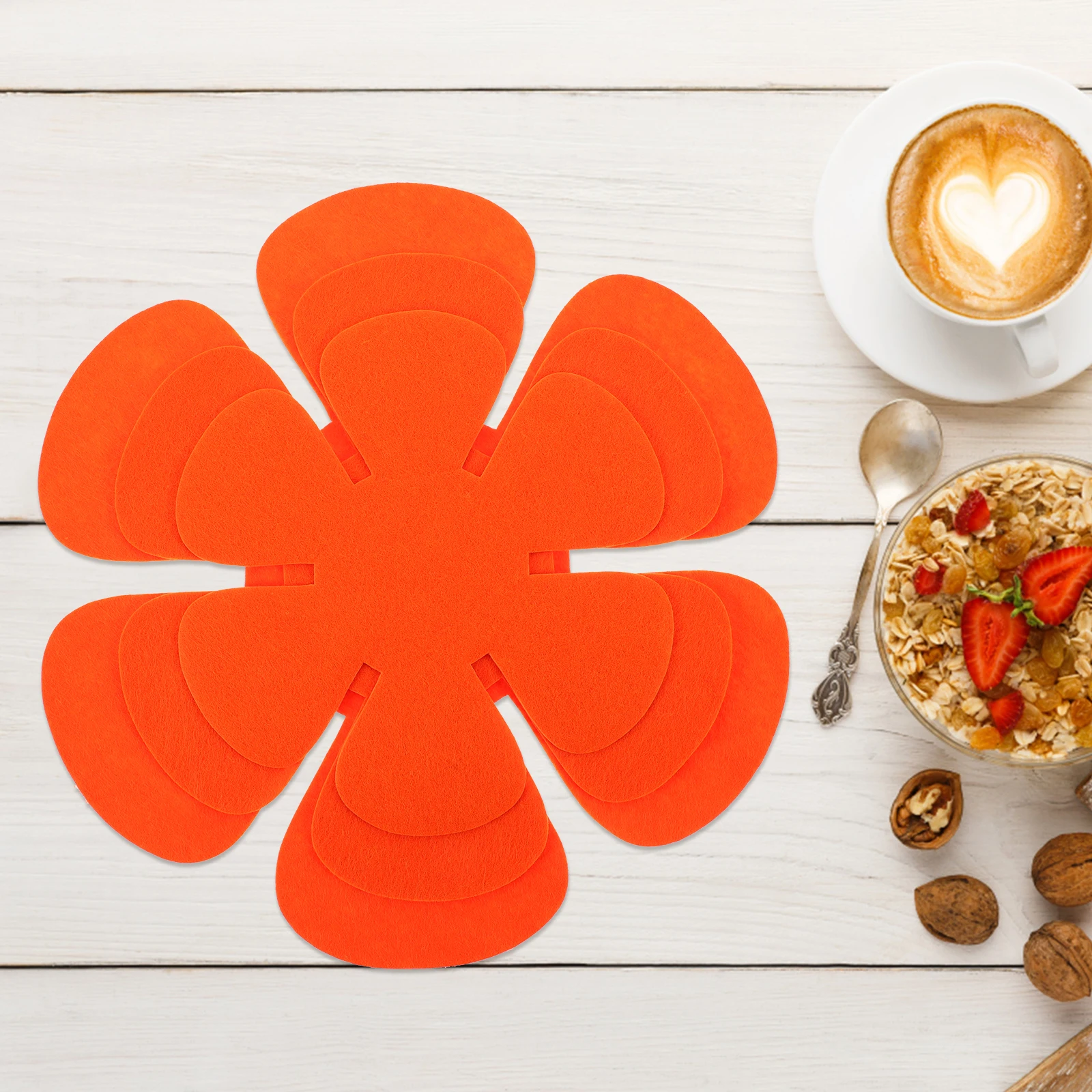 

12pcs Pot Protectors Heat Resistant Non Slip Coffee Mugs Tea Cups Tableware Mat Kitchen Surface Stacking Orange Pan Protectors