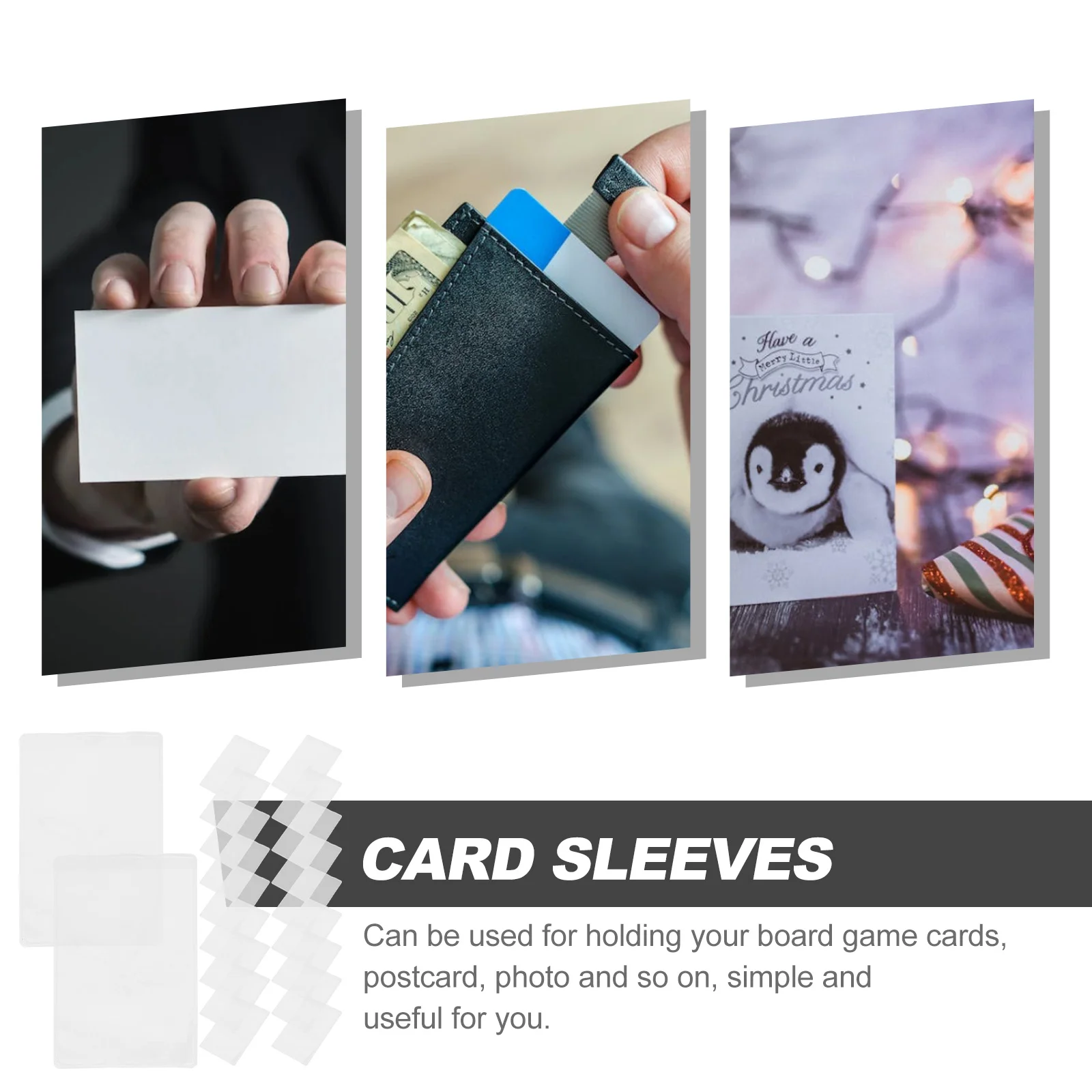 

50Pcs Card Sleeves Durable Transparent Plastic Cover Protective Sleeve for Board Game Cards Storage Game Card Case