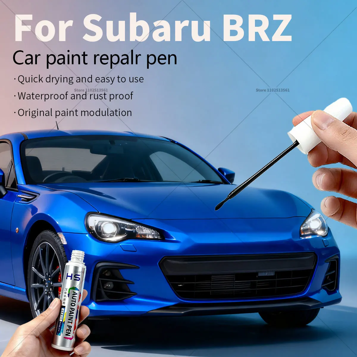 

For Subaru BRZ Car Paint Repair Pen Touch Up Scratch Remover DIY Auto Accessories Black C4B White 37J Blue Red Silver Yellow