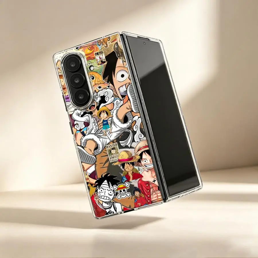 Anime Monkey D Luffy Case for Samsung Galaxy ZFold6 ZFold7 Z Fold 7 6 5 4 3 ZFold3 ZFold5 ZFold4 Transparent Soft Phone Cover