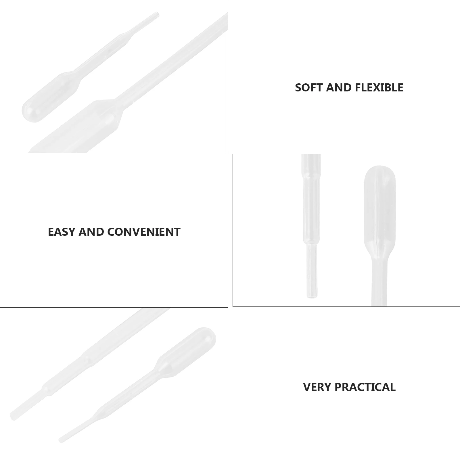 

40pcs Disposable Plastic Dropper Liquid Transfer Tool Multipurpose Pipette For Experiment Makeup Lightweight Reliable