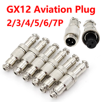 5/20PCS GX12 Butt type 2/3/4/5/6/7 Pin Electric Aviation Socket & Plug 12MM Docking Power Male& Female Circular Panel Connector