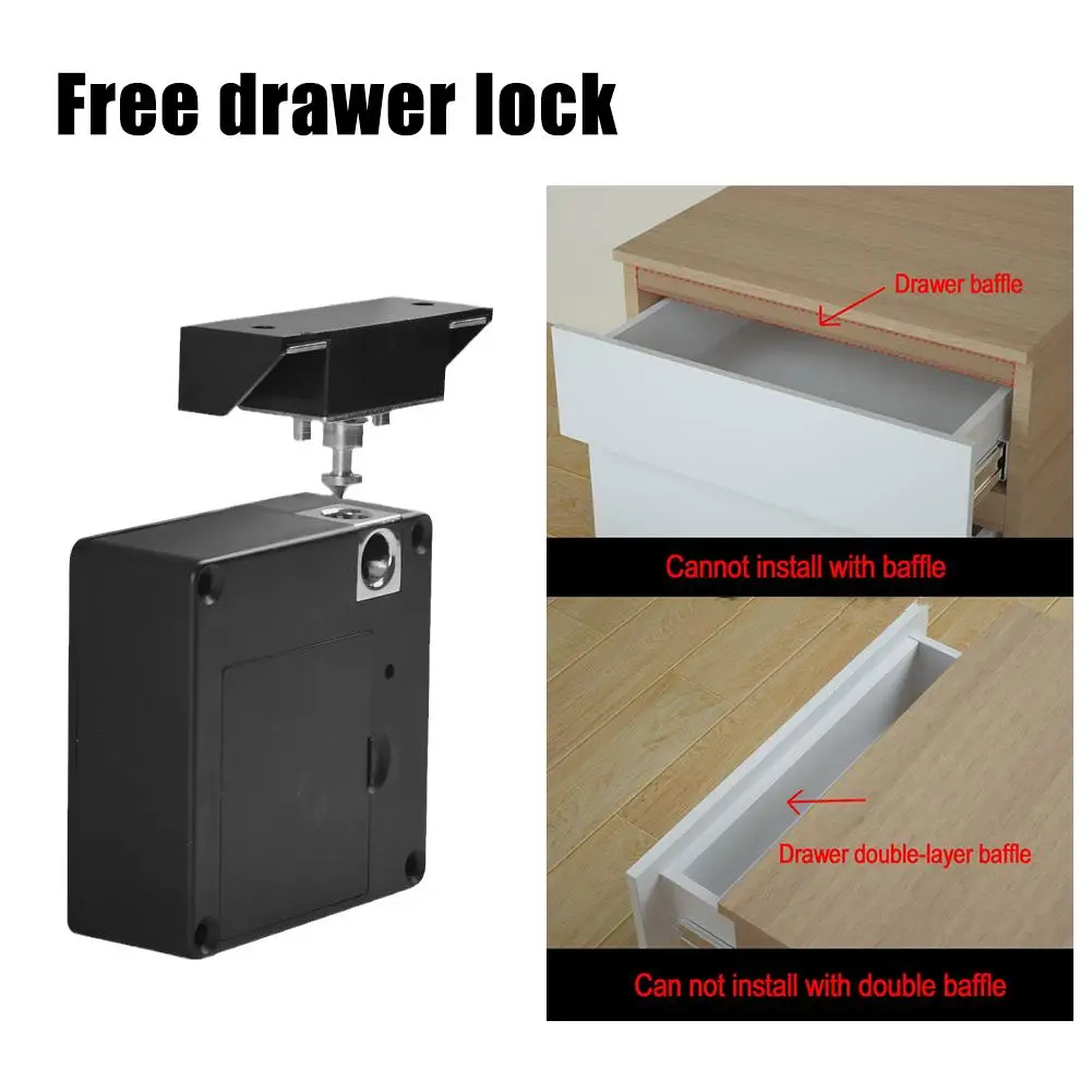 Non Perforated Drawer Lock Invisible Sensor Lock EMID Digital Drawer Card IC Lock Furniture Cabinet Invisible Cabinet J0S2