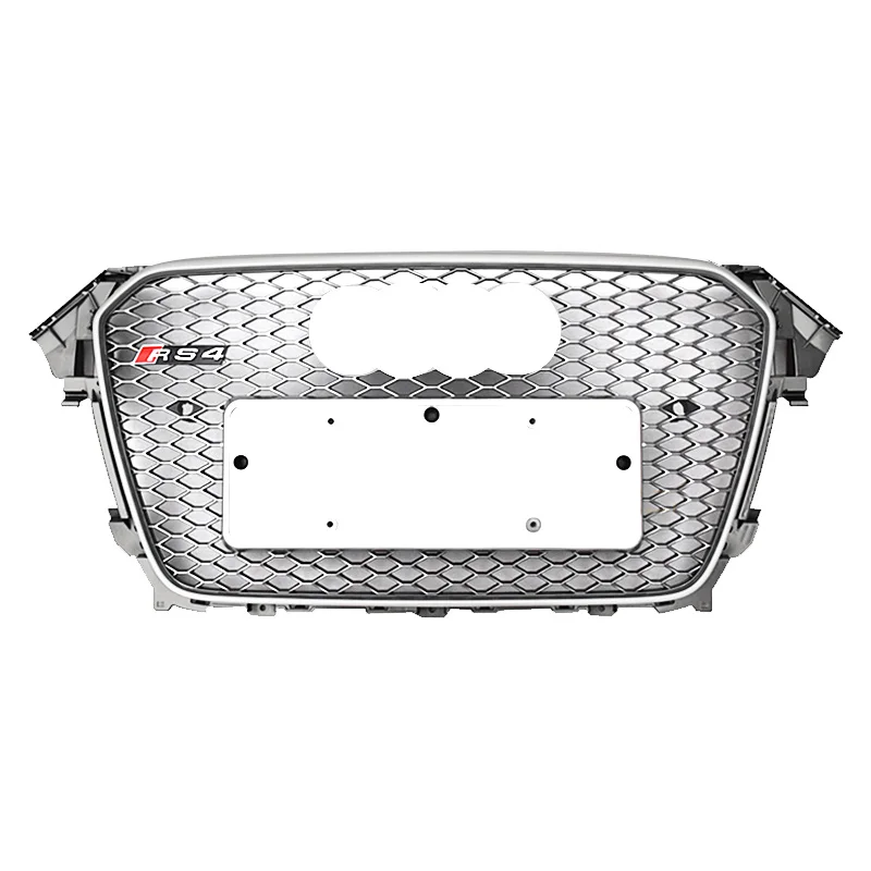 For audis A4 B85 A4L grill Change to S4 RS4 front bumper grille Chrome silver black high quality grill 2013-2016