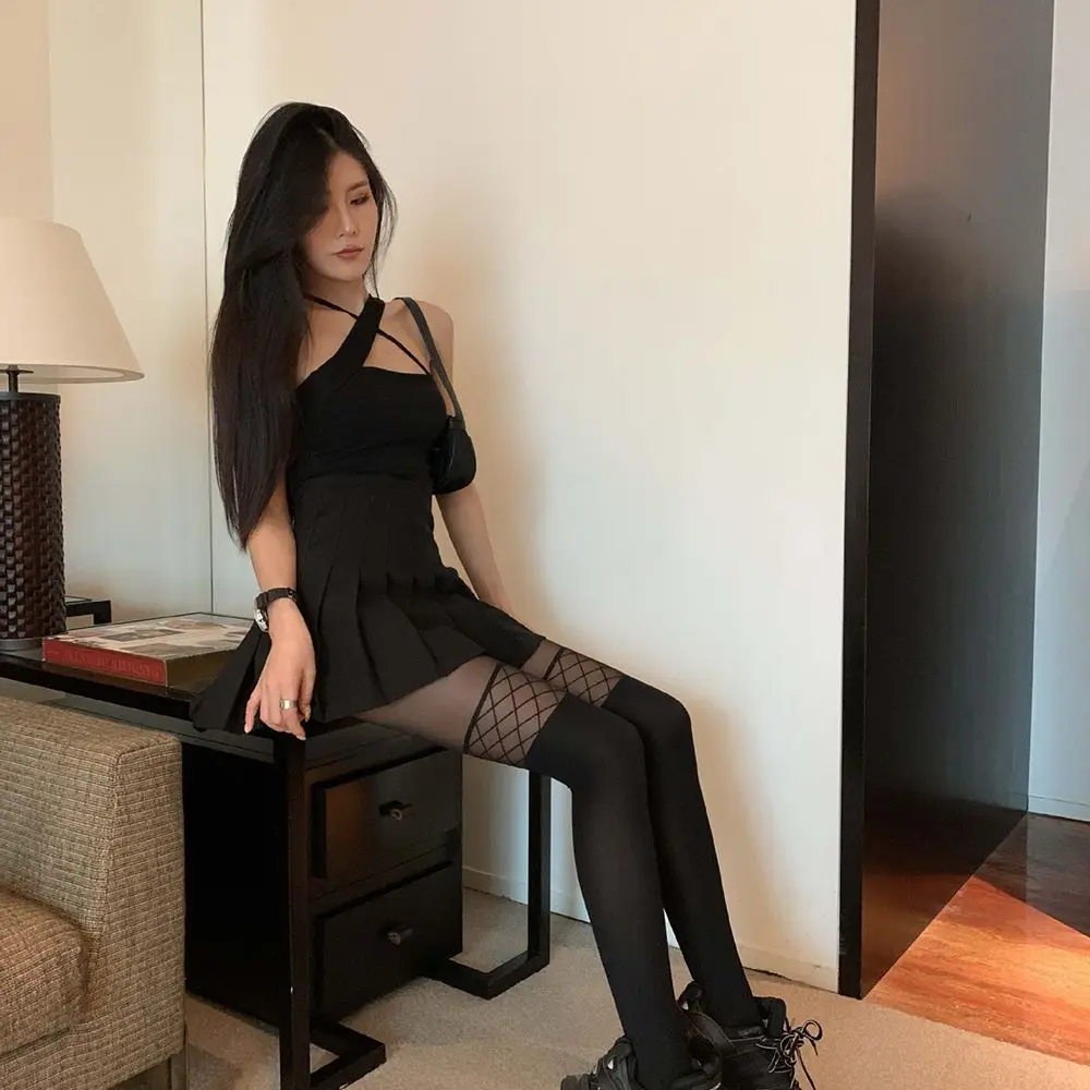 通気性のある薄い夏用ナイロン春シームレスパンスト女性用ストッキングタイツフェイクメッシュ