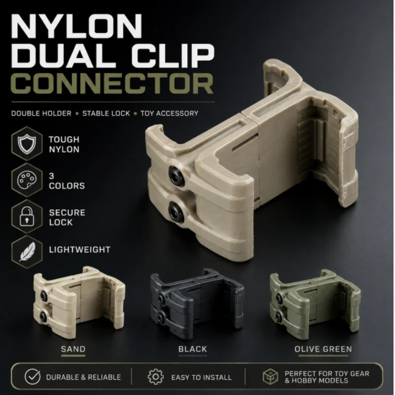 Nylon Double‑Slot Parallel Connecting Clip Multi‑Color Hobby DIY Assembly Accessory Firm Lock Structure Modification Spare Part