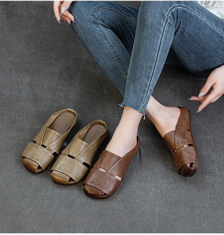 

CICIYANG Women's Sandals 2025 New Woven Hollow Roman Sandals for Women Summer Large Size Pig Cage Female Shoes
