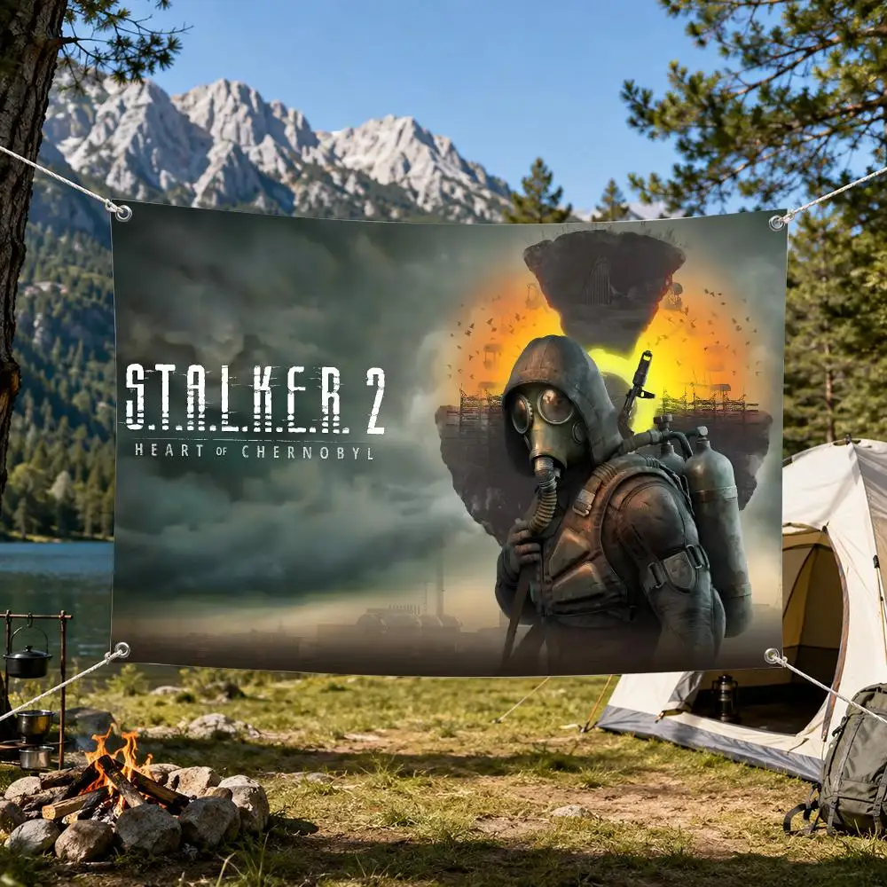 S.T.A.L.K.E.R 2 Heart Of Chornobyl Flags Aesthetic Wall Tapestry Printed Wall Hanging Living Room Party Outdoor Decor