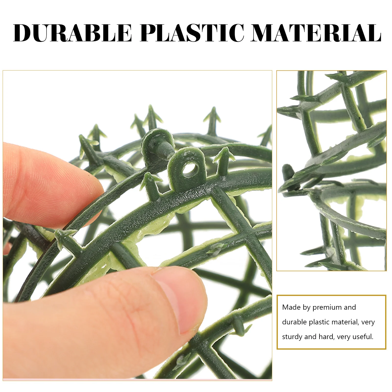 

6Pcs Faux Green Ball Frame Rack Plastic Material Stylish Floral Arrangement Container Exquisite Garden Art Use