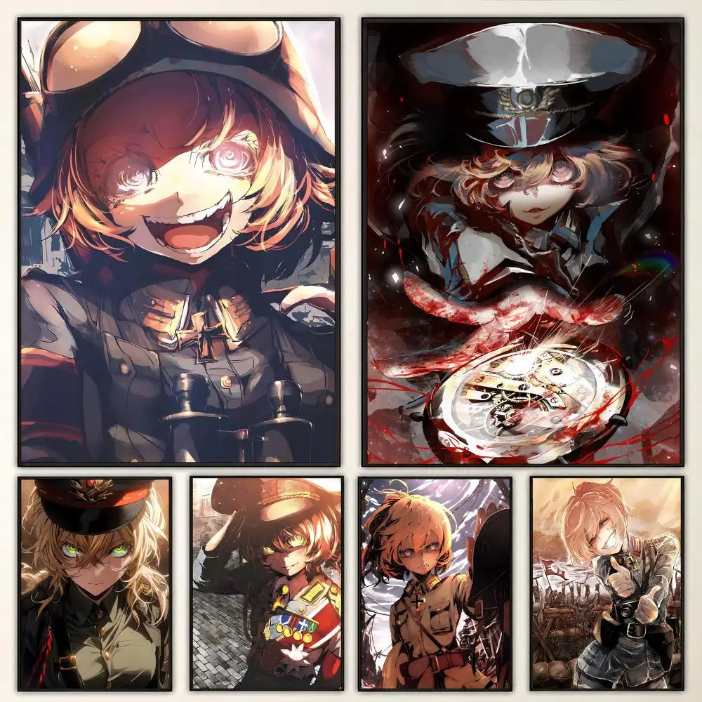 Saga of Tanya the Evil Isekai Anime Martial War Era Art Poster Aesthetic Art Print for Bedroom & Living Room Decor, Unframed