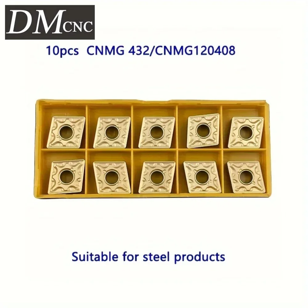 

10PCS CNMG431 432 MA Carbide Turning Inserts PVD Coated for Steel Stainless Steel with Storage Case
