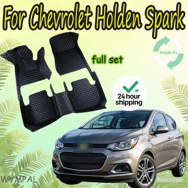 

LUXURY Car Floor Mats For Chevrolet Holden Spark M400 2016~2019 Leather Mat Car Floor Mats