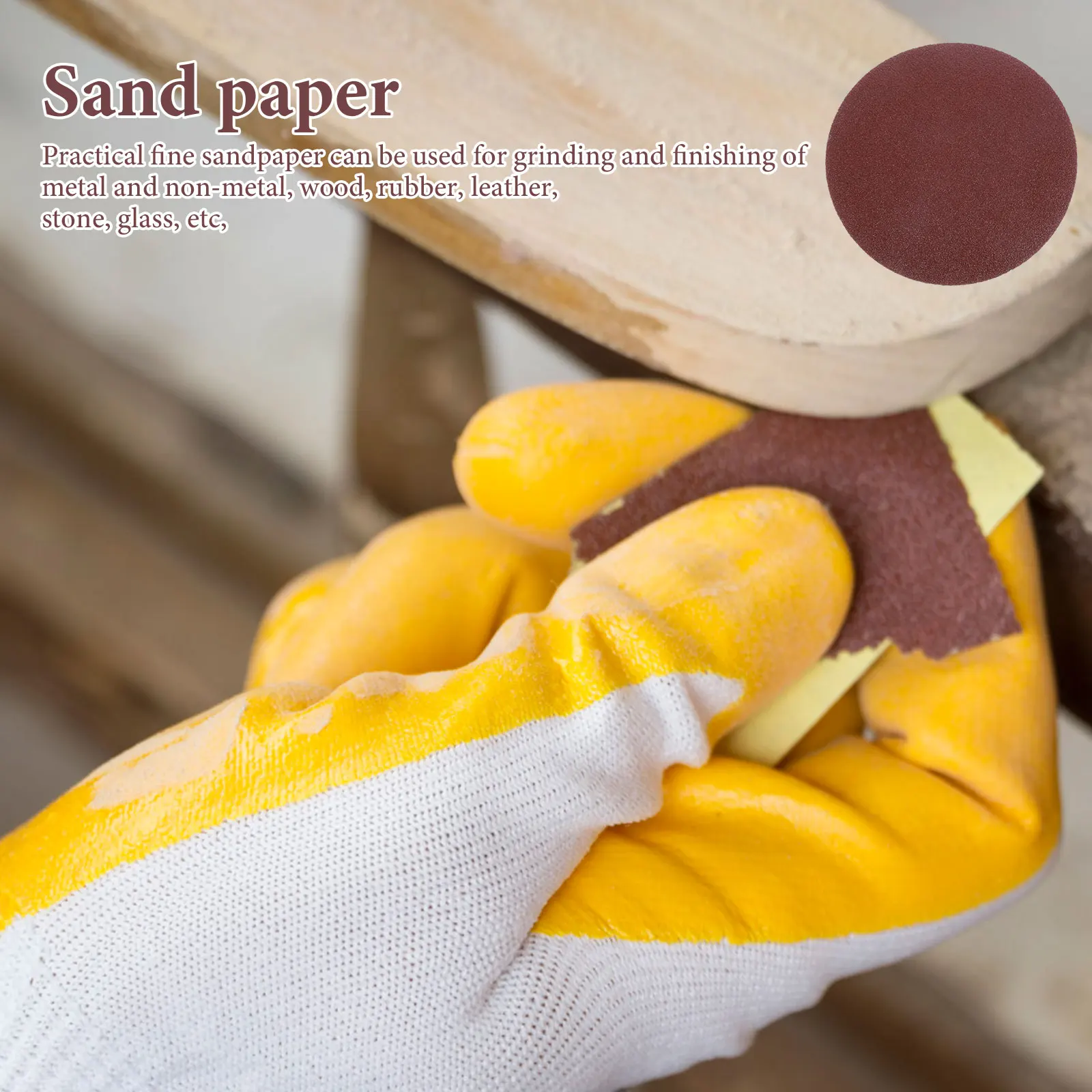 

100 Pcs Flocking Brown Aluminum Oxide Sanding Sheets Fine Grit Sand Paper for Furniture Wood Metal Glass Grinding Polishing
