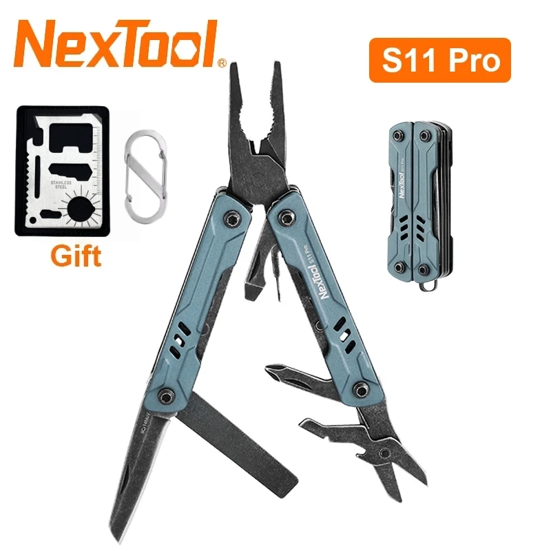 

New NexTool 12-In-1 Mini Sailor S11 Pro EDC Multi Tool Pliers Outdoor Folding Scissors Screwdriver Portable Keychain Tool