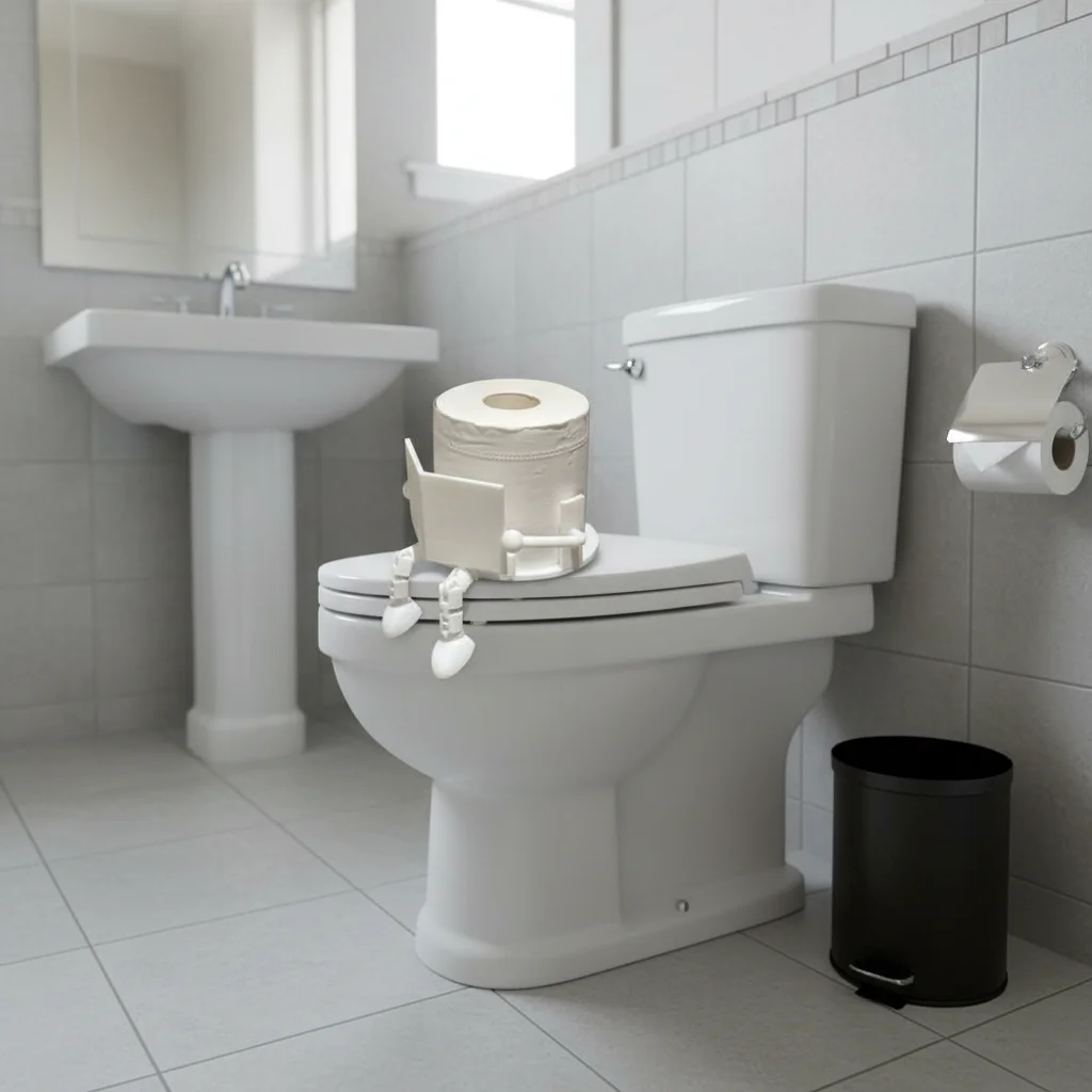 An Amusing Reading Toilet Paper Holder Creative Toilet Paper Holder Stand Fun Sitting Posture Design Bathroom Roll Dispenser 1pc