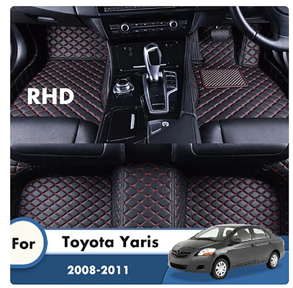 

Коврики для Toyota Yaris Vios 2011 2010 2009 2008, коврики для стайлинга ног, автомобильные аксессуары, интерьерные Чехлы, автомобильные напольные коврики RHDCustom