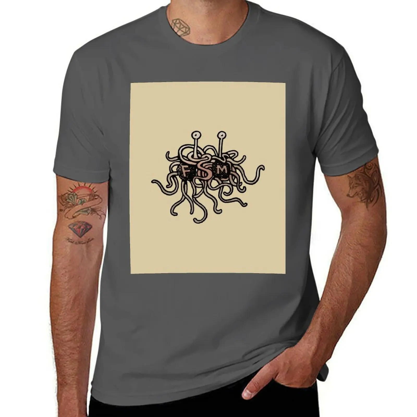 

FSM - Flying Spaghetti Monster T-Shirt men t shirt cotton 100% g man t shirts for men t shirt personalised T-Shirt