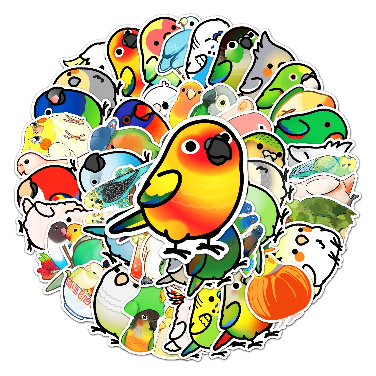 10/30/50pcs Kawaii Parrot Bird Graffiti Stickers Trave NoteBook Phone Taptop Guitar Graffiit Sticker Gift for Kid Toy Wholesale