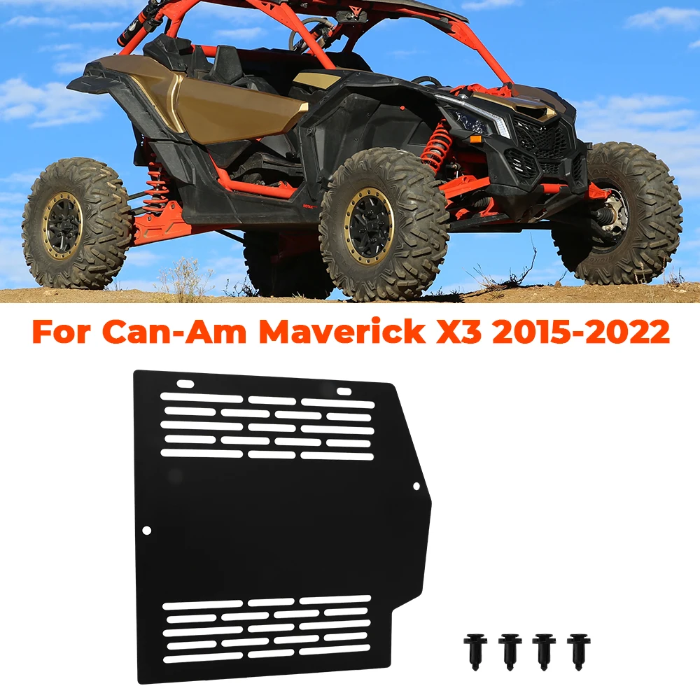 Black Battery Dust Cover Kit For Can Am Maverick X3 2015-2022 UTV Metal Dust-proof Battery Protective Plates Can Am Accessories