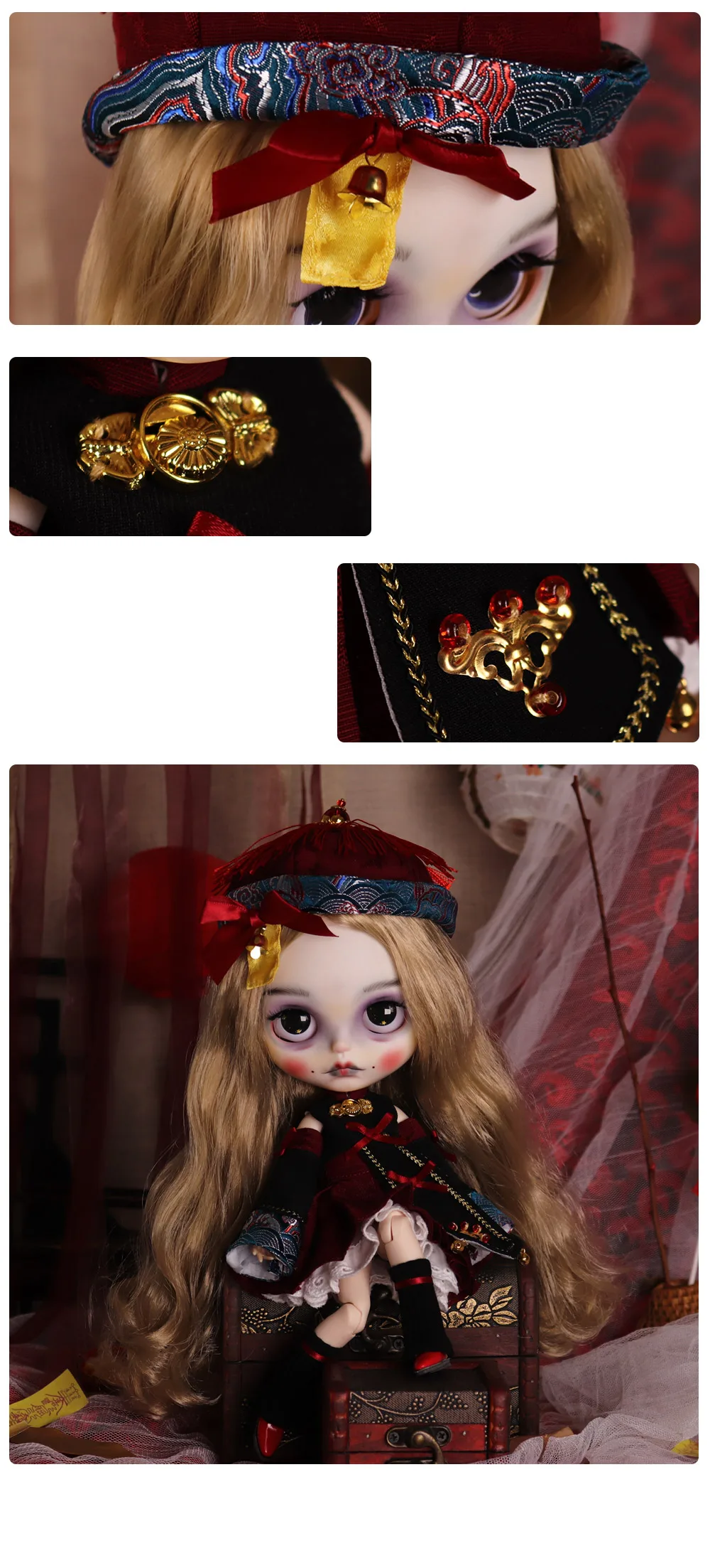 Outfits für ICY DBS Blyth Puppe Kuh Junge Kleidung Vintage Palace Kleid Anzug 1/6 BJD Anime Mädchen – Detail 4