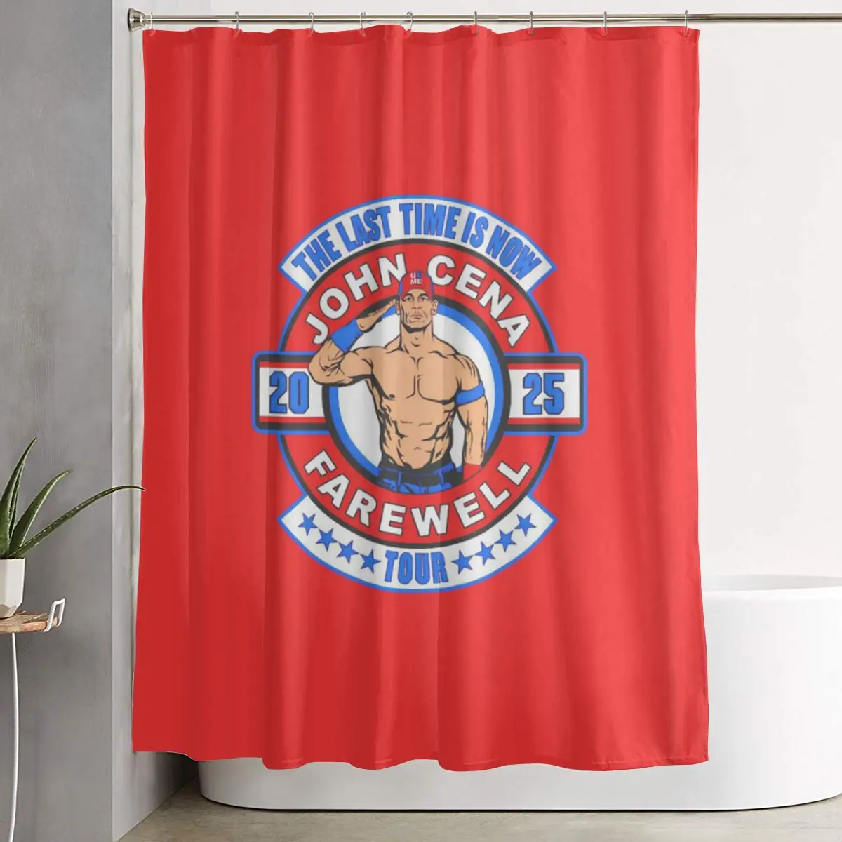 

Aesthetic John Cena Netflix NetflixWwe Raw Shower Curtain Bathroom Polyester Waterproof Bath Curtains with Hooks