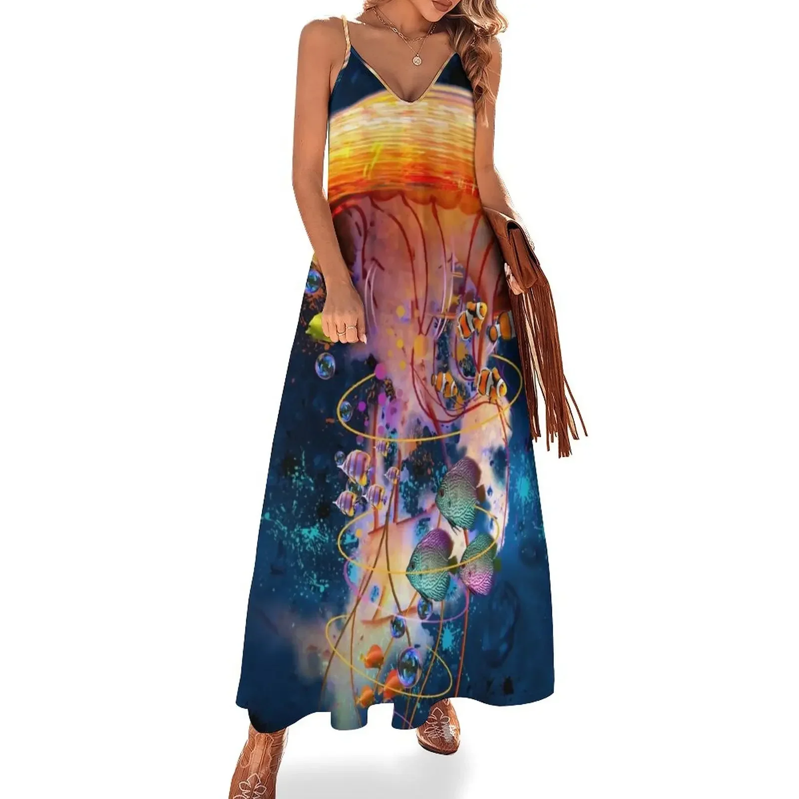 

Electric Jellyfish World Sleeveless Dress summer dress womens 2025 Dress