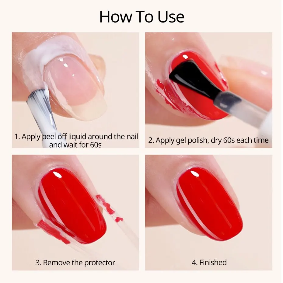 15ml Nail Latex Peel off Liquid Tape Nail Gel Polish Varnish Anti-Freezing Latex Glue Fast Dry Skin Care Edge Protector Tool