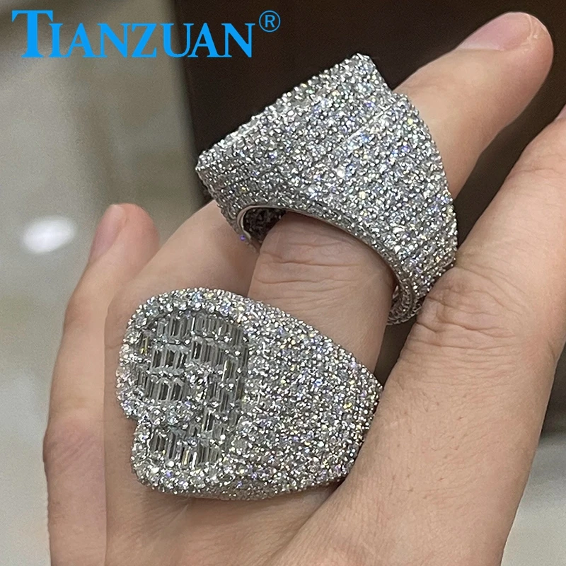 Simple Design G Letter Ring 925 Silver Moissanite Men's Ring Luxury Wedding Rings for Couples Fine Jewelry