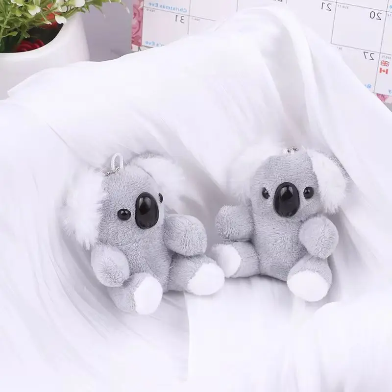 Porte-clés en peluche Koala et ours gris, petit animal en peluche, jouets beurre, cadeaux d'anniversaire mignons