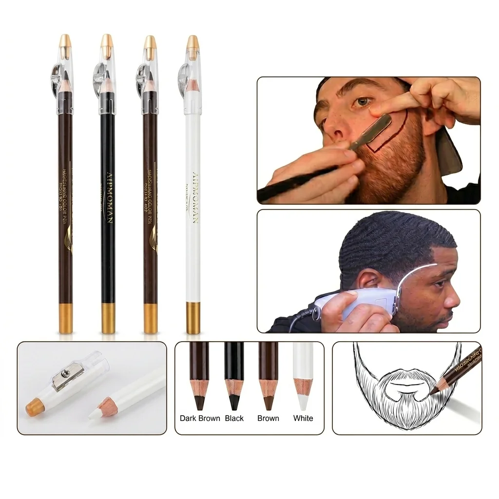 Men'S Grooming Eyebrow Shape - Pro Barber Hairline Pencil with Sharpener