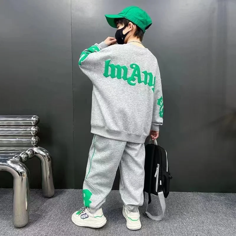 2024 Spring Big Kids Teen Boys Clothes Tracksuit Boys Outfits Set Costume Tops +Pants Children Clothing 6 8 9 10 12 14 Years