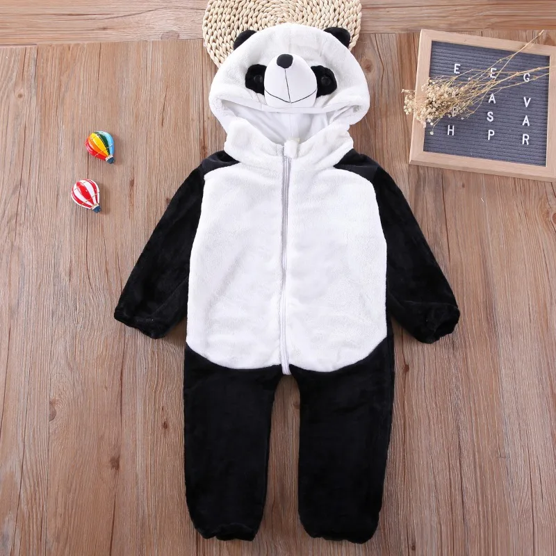 

Panda Animal Clothing Newborn Flannel Clothing Autumn and Winter Baby Climbing Clothes All in One Suit