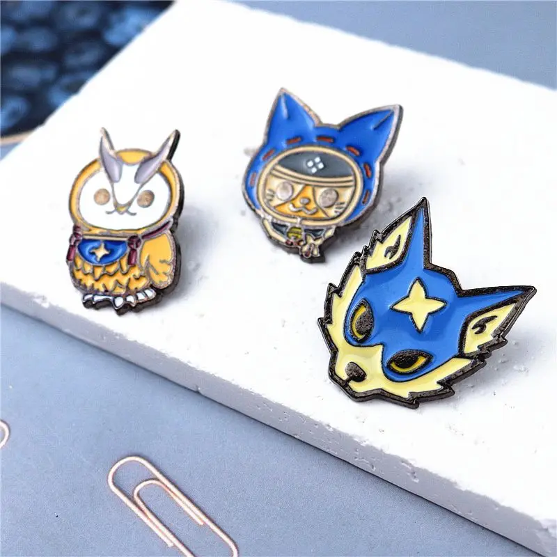 Neues Monster Hunter Felyne Exquisites Metall-Abzeichen mit hohem Farbwert, kreativer Cartoon-Kleiderbrosche, Medaillenanhänger für Männer und Frauen – Detail 4