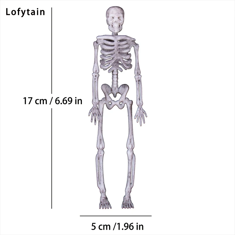 Lofytain 4 Pcs 17cm Simulation Human\'s Skeleton Ornament Human Fake Bones Halloween Party Home Decorations