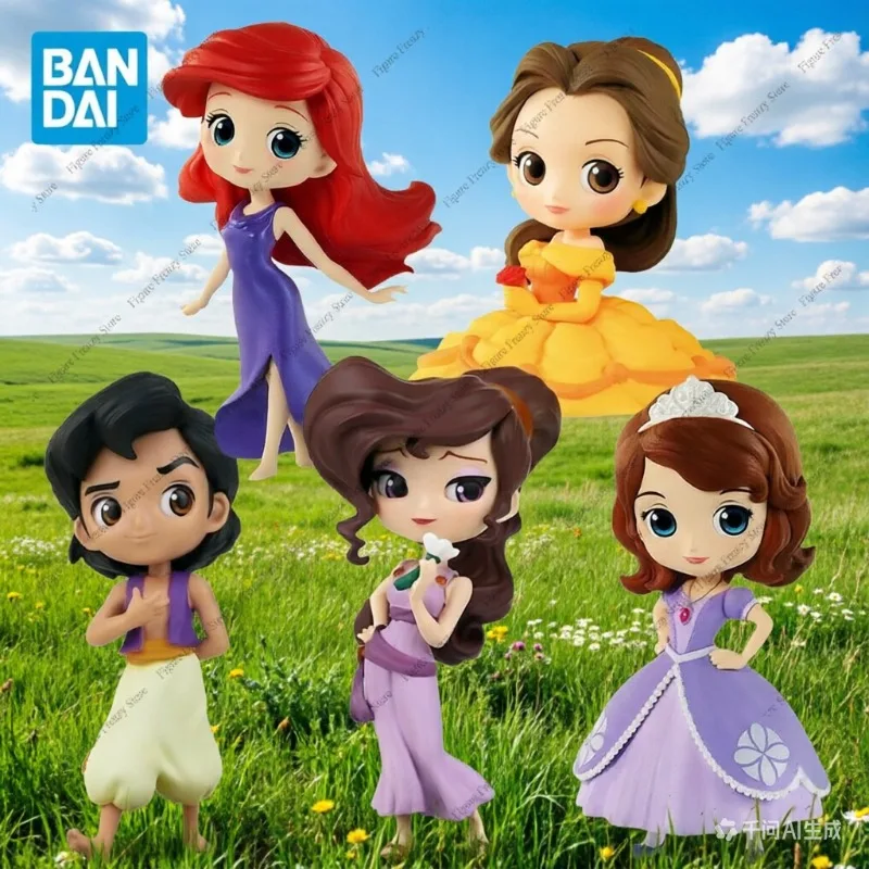 

Special Offer Bandai Disney Sofia the First Action Toy Figures Megara Ariel Snow White Aladdin Anime Model with Original Box