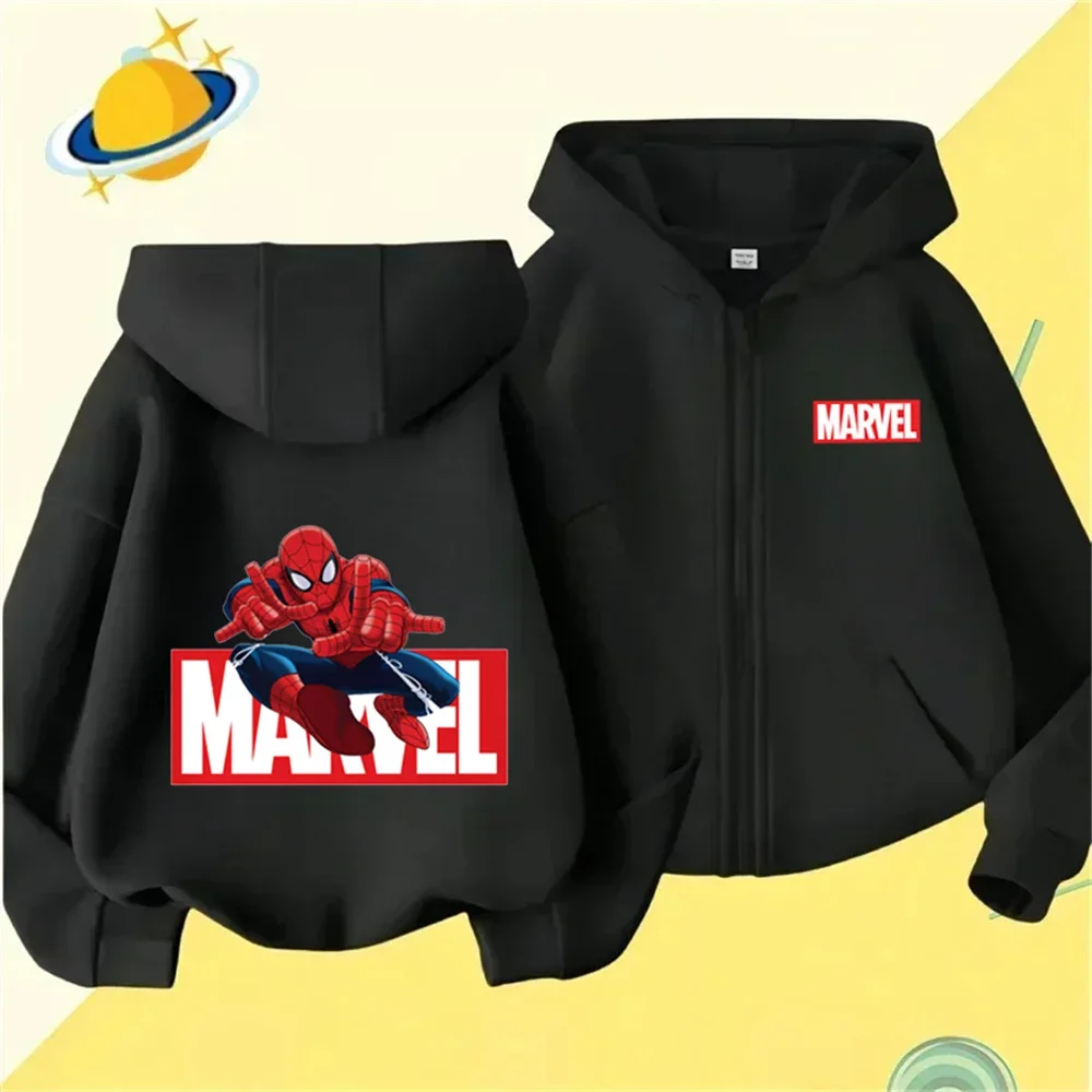 

Marvel Spider-Man Children's Sports Brand Hoodie Boys and Girls Fashion Outdoor Zipper Shirt Spring and Autumn Warm Printed Top