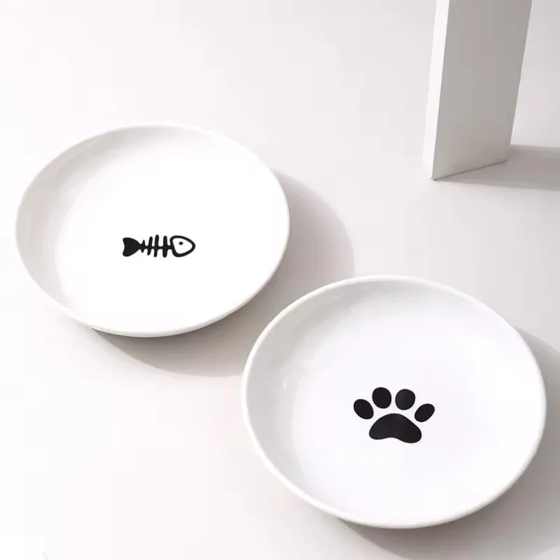 

DogBowl Cat Bowl Feeding Water Bowl Cat Food Pet Simple Design Durable Products Pet Supplies Ceramic Pet Bowl with Silicone