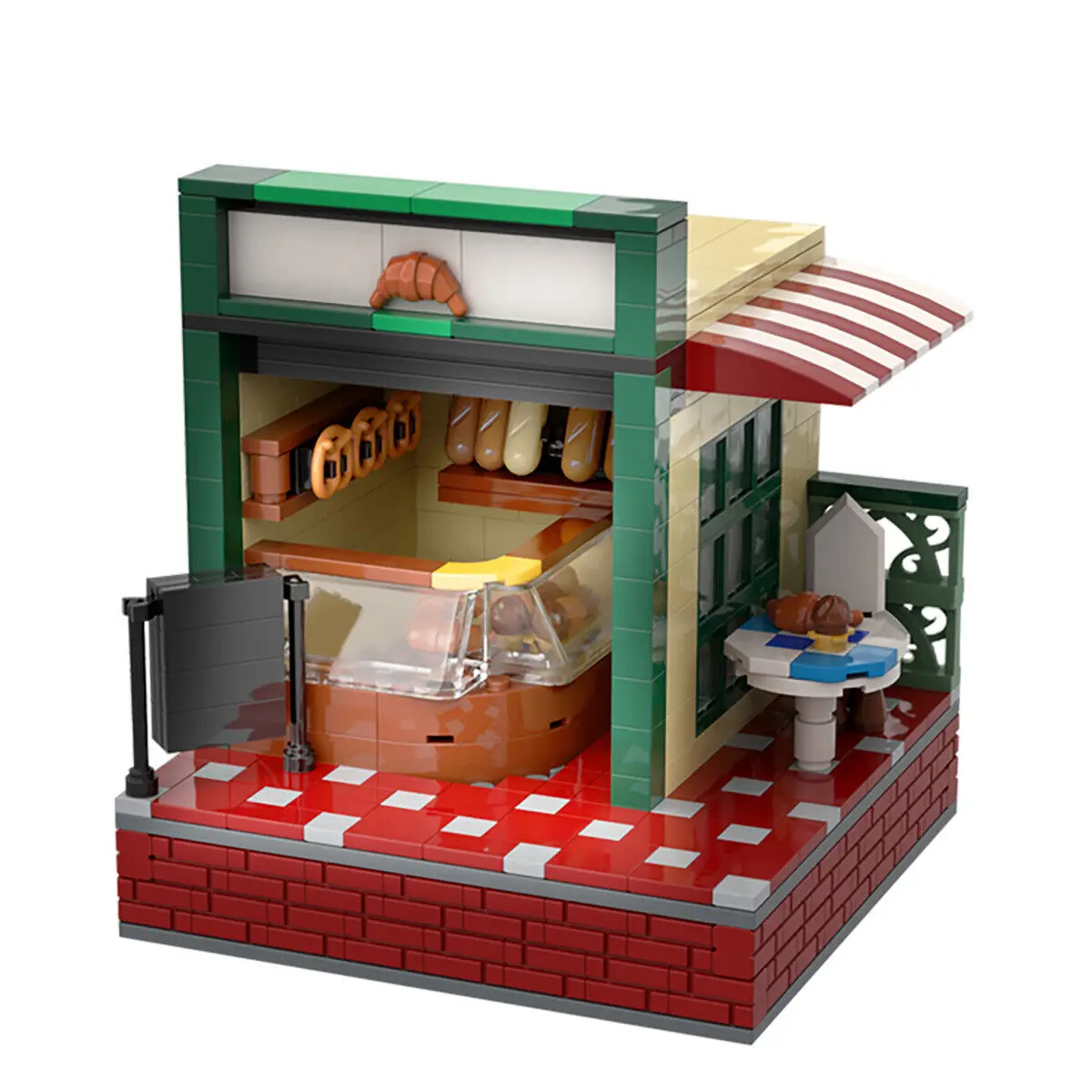 Street Bakery Shop Model Building Toys Set for Collection 530 Pieces MOC Build