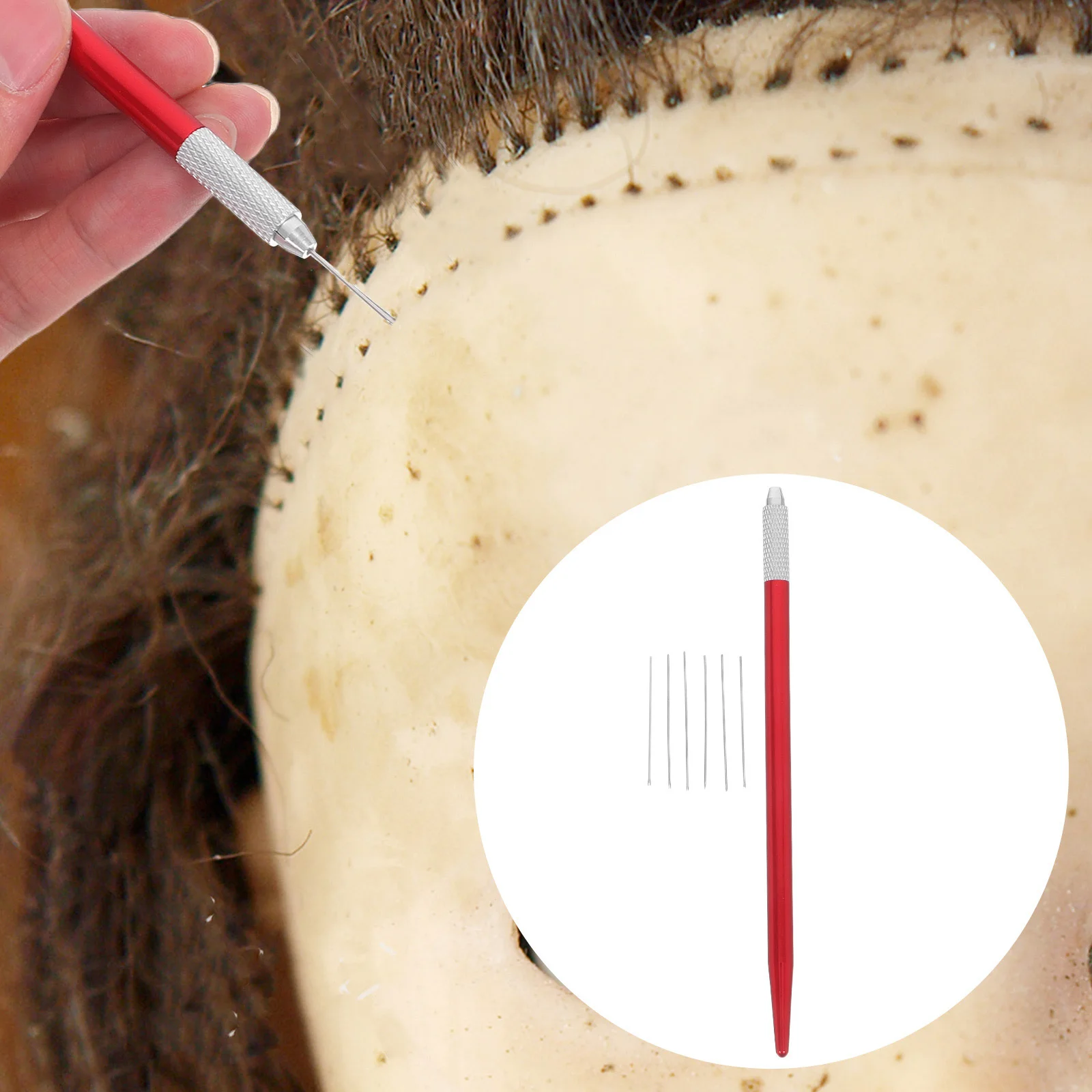 

1 set 1 Set Hair Rerooting Kit 0.8Mm Fine-Tipped Needles Diy Hair Replacement Tools Craft Repair Supplies Accessory