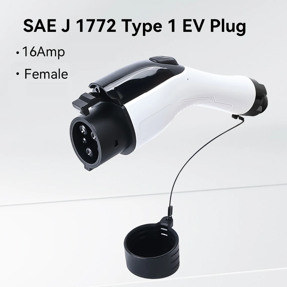 ADPOW portátil 16A Type1 SAE J1772 EV enchufe 1 fase 3.5KW cabeza de pistola de carga de coche eléctrico aleación de cobre Chapado en plata IP55