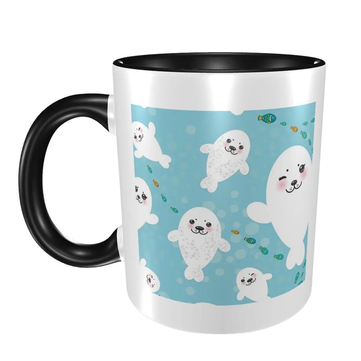 

Little Seals Mug Funny Ceramic Coffee Cups Tea Mugs Milk Cup Drinkware Gifts for Woman Man