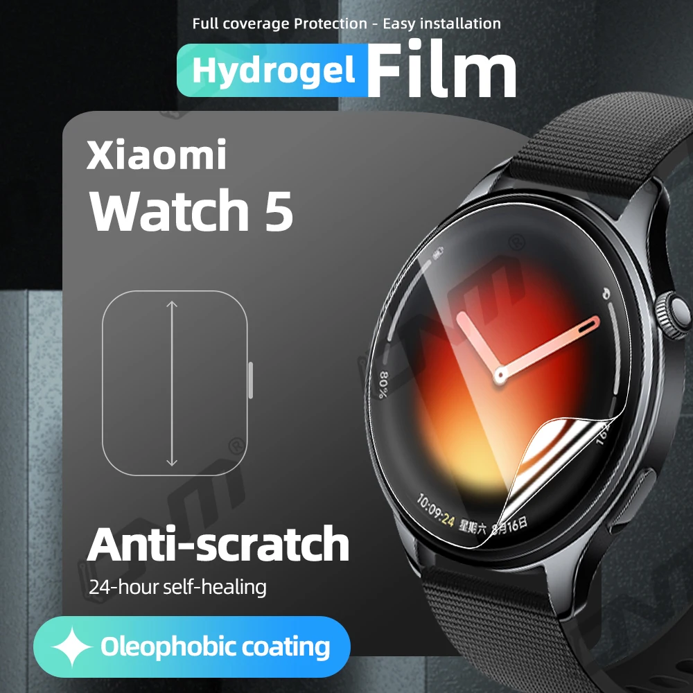 Hydrogel Film for Xiaomi Mi Watch 5 Screen Protector, HD Clear Full Coverage Anti-scratch Soft Protective Film Accessories